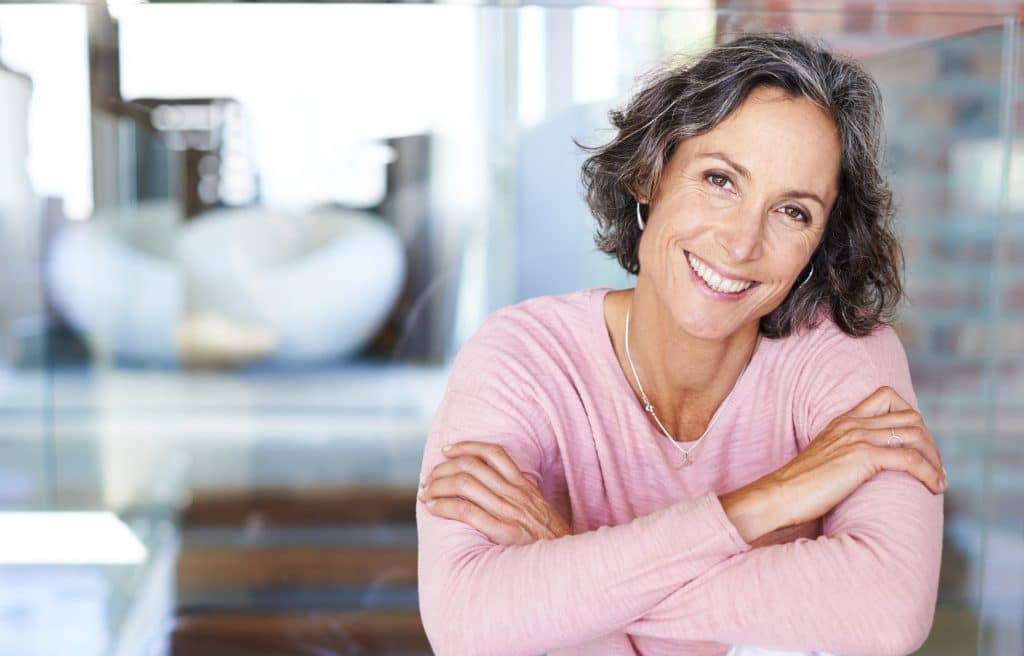 smiling middle aged woman