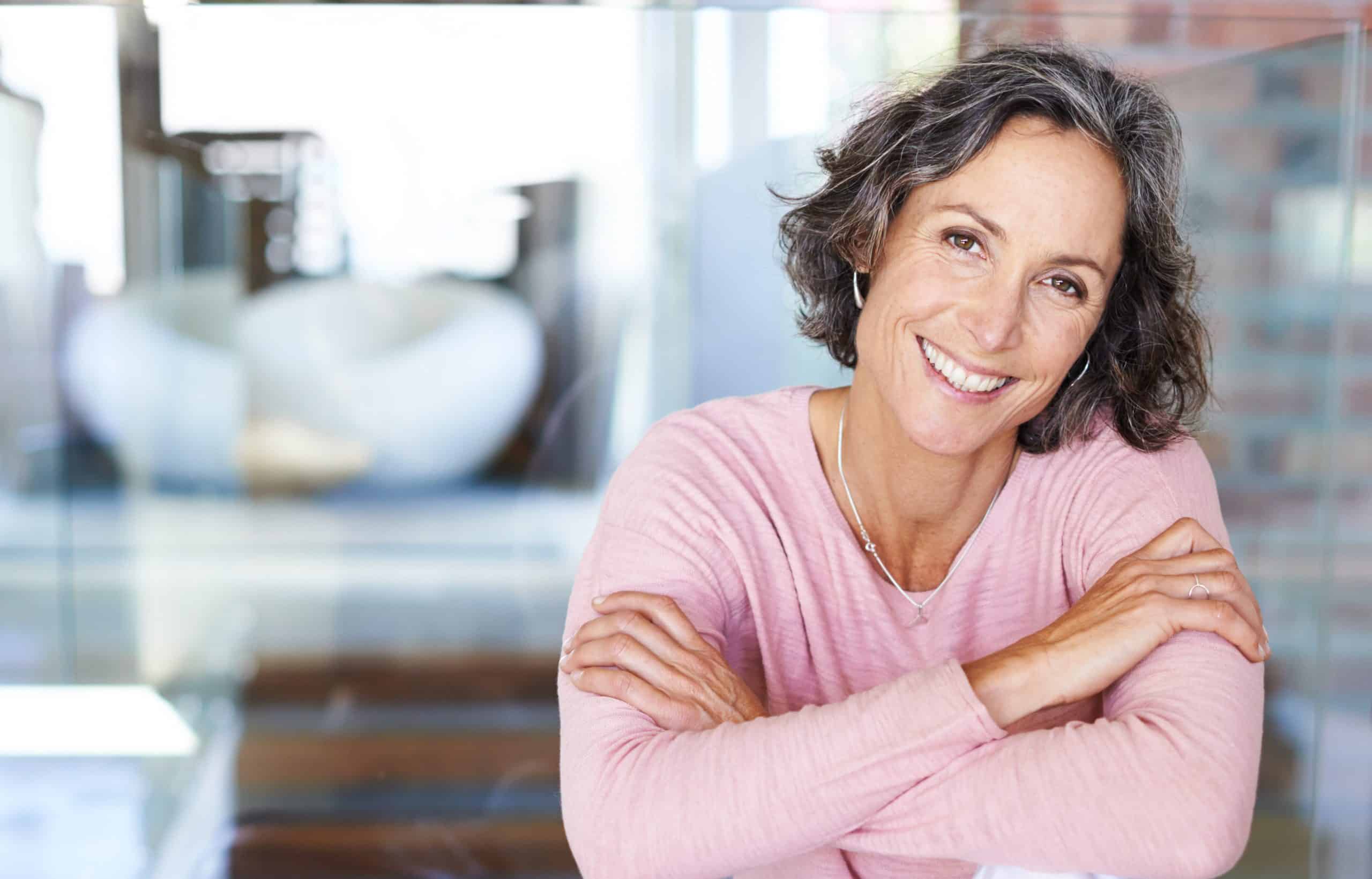 smiling middle aged woman